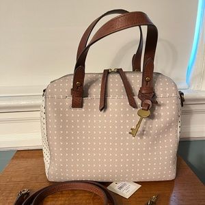 Fossil Rachel Satchel Hearts Purse Handbag